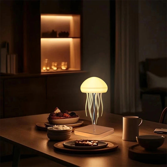 Cute LED Night Light Rotating Jellyfish Cartoon