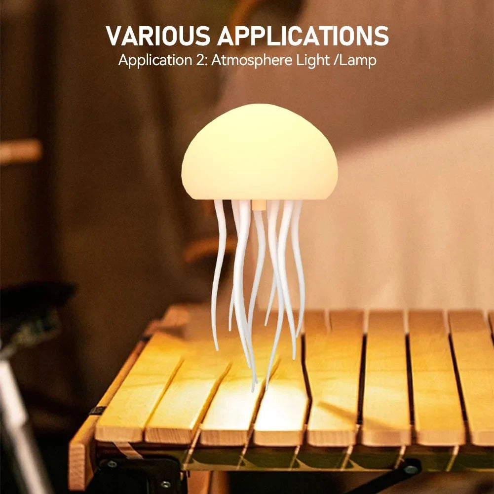 Cute LED Night Light Rotating Jellyfish Cartoon