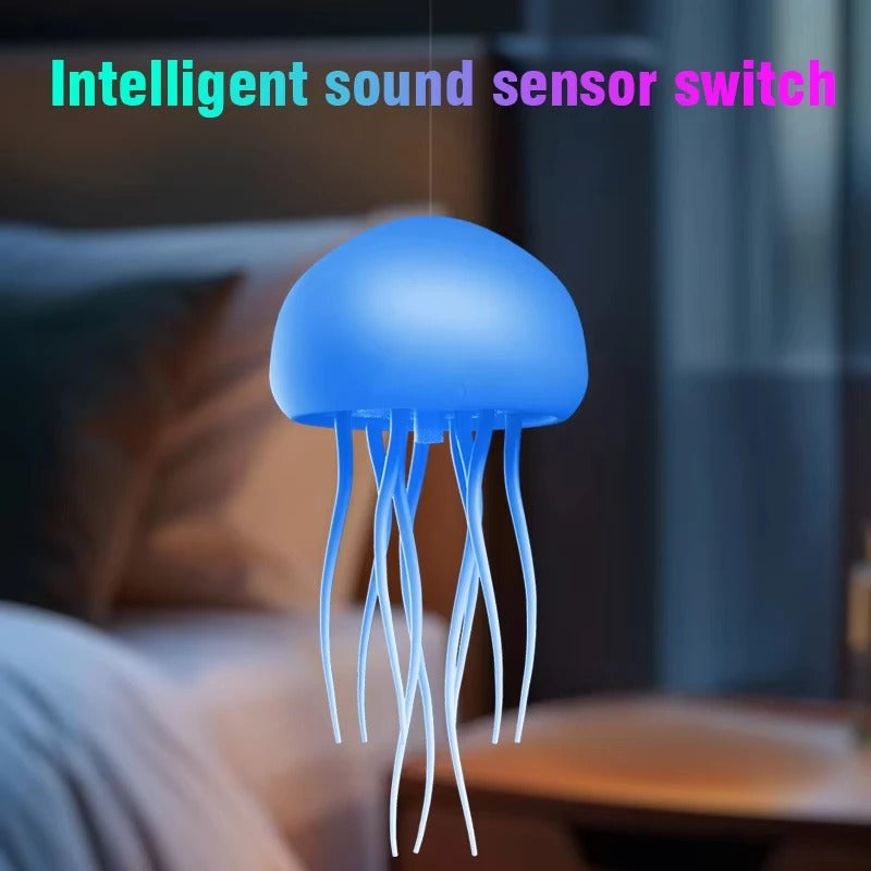 Cute LED Night Light Rotating Jellyfish Cartoon