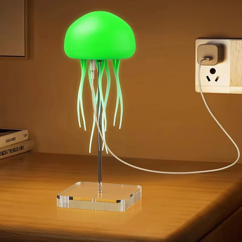 Cute LED Night Light Rotating Jellyfish Cartoon